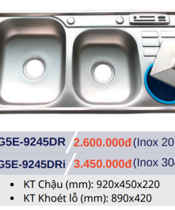 Chậu rửa chén bát GOLICAA G5E-9245DR - 9