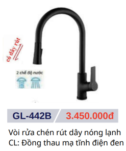 Vòi rửa chén nóng lạnh GOLICAA GL-442B - 9