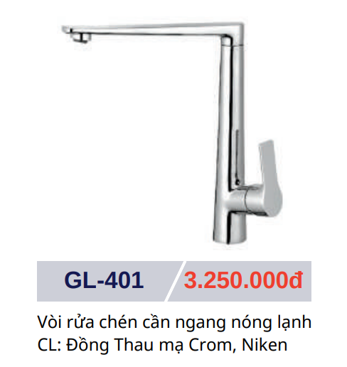 Vòi rửa chén nóng lạnh GOLICAA GL-401