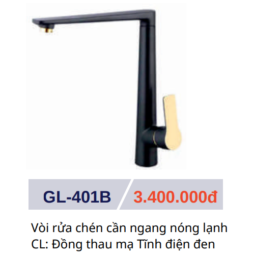 Vòi rửa chén nóng lạnh GOLICAA GL-401B