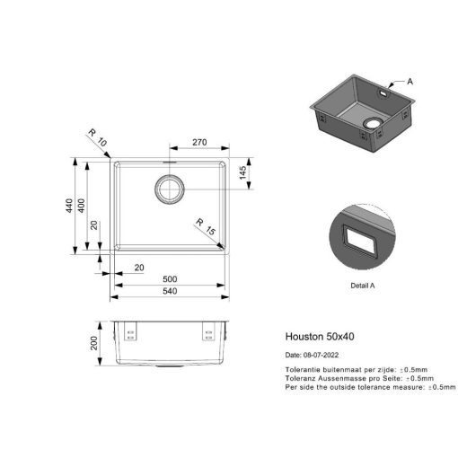Chậu Rửa Bát Inox Reginox HOUSTON 50×40 HMH.R32855 - 9