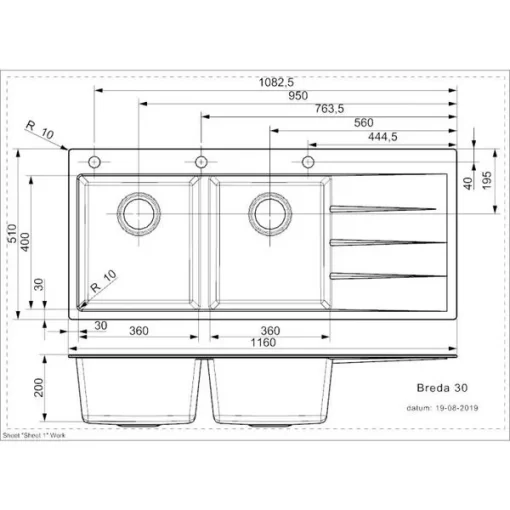 Chậu rửa chén Reginox BREDA 30 ĐEN HMH.R33739 - 3
