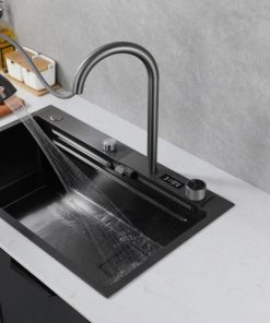 Chậu rửa Inox liền vòi xả thác thông minh 1 hộc GOLICAA GA-7546LV - 11