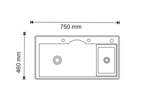 Chậu rửa chén 1 hộc GOLICAA GA-7546R - 3