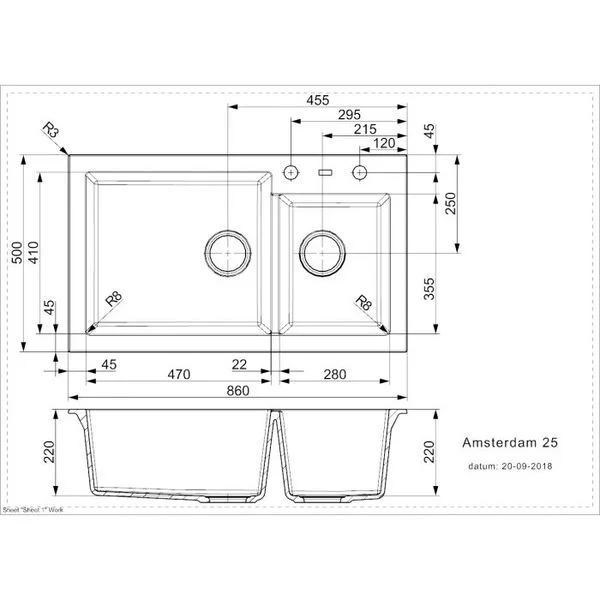 Chậu rửa chén Reginox AMSTERDAM 25 XÁM HMH.R31094