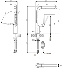 Vòi rửa bát Reginox FUSTO D3 FURST HMH.F400551CR - 8 Vòi rửa bát Reginox FUSTO D3 FURST HMH.F400551CR - 7