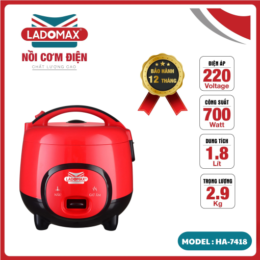 Nồi cơm điện 1.8 Lít Ladomax HA-7418 - 3