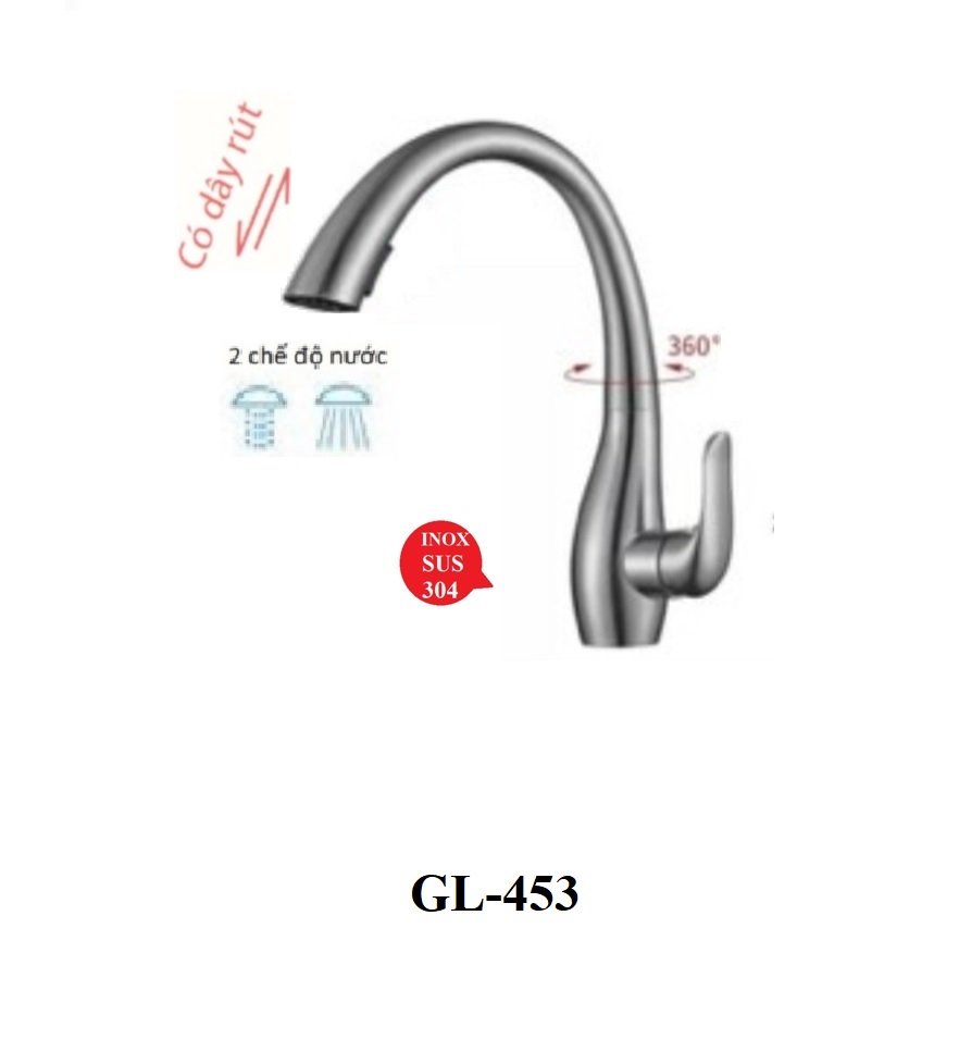 Vòi rửa chén nóng lạnh GOLICAA GL-453