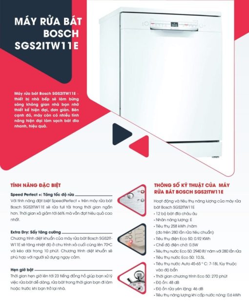 Máy Rửa Chén BOSCH SGS2ITW11E Serie 2 - 5