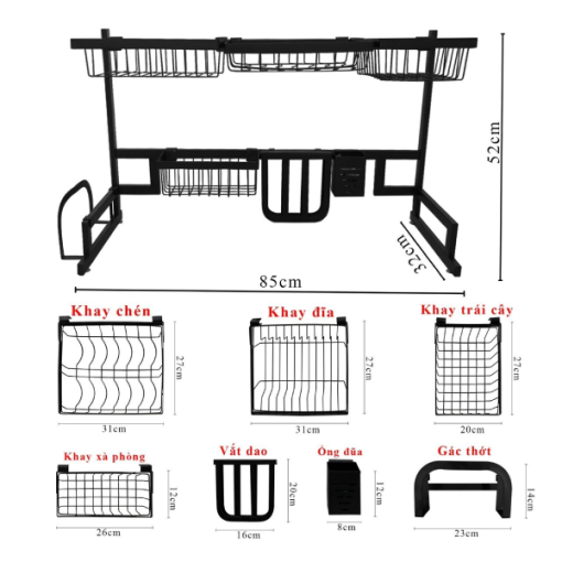 Kệ chén đặt bàn GOLICAA GL-KCDN.DB 650MM - 5