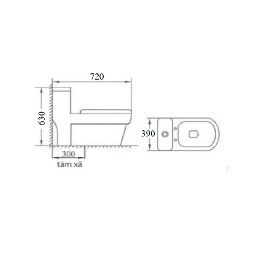 Bồn cầu liền khối GOLICAA GL-2297 - 7