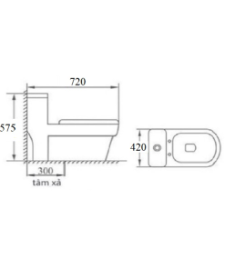 Bồn cầu liền khối GOLICAA GL-2282 - 7