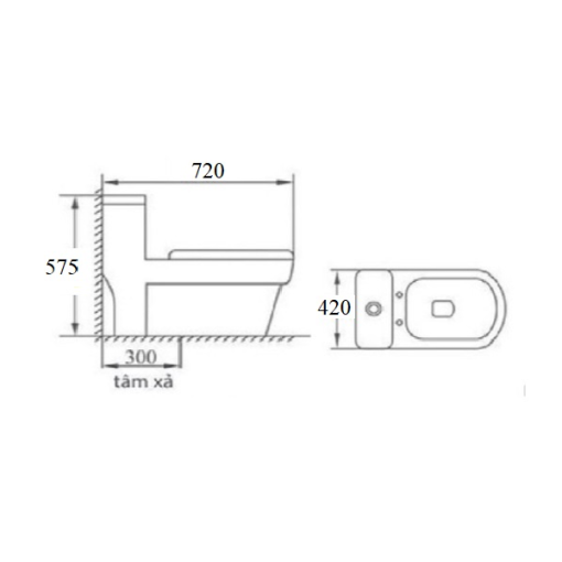 Bồn cầu liền khối GOLICAA GL-2282 - 3