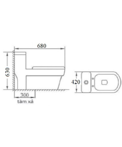 Bồn cầu liền khối GOLICAA GL-2296 - 8 Bồn cầu liền khối GOLICAA GL-2296 - 7