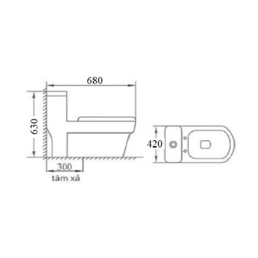 Bồn cầu liền khối GOLICAA GL-2296 - 3