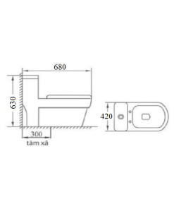 Bồn cầu liền khối GOLICAA GL-2283 - 7