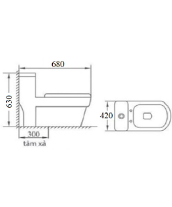 Bồn cầu liền khối GOLICAA GL-2295 - 7