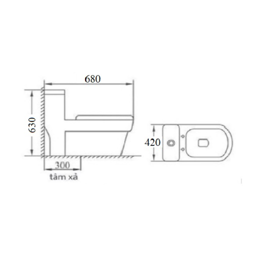 Bồn cầu liền khối GOLICAA GL-2295 - 3