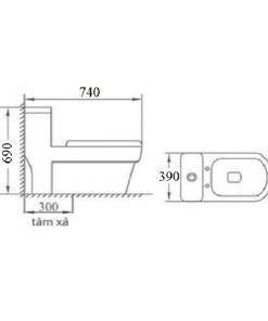 Bồn cầu liền khối GOLICAA GL-2235 - 10 Bồn cầu liền khối GOLICAA GL-2235 - 9
