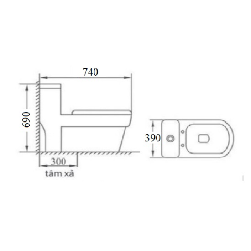 Bồn cầu liền khối GOLICAA GL-2235 - 3