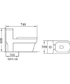 Bồn cầu liền khối GOLICAA GL-2240 - 7