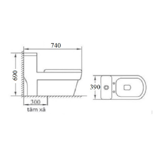 Bồn cầu liền khối GOLICAA GL-2240 - 3