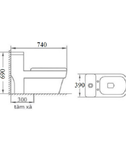 Bồn cầu liền khối GOLICAA GL-2241 - 7