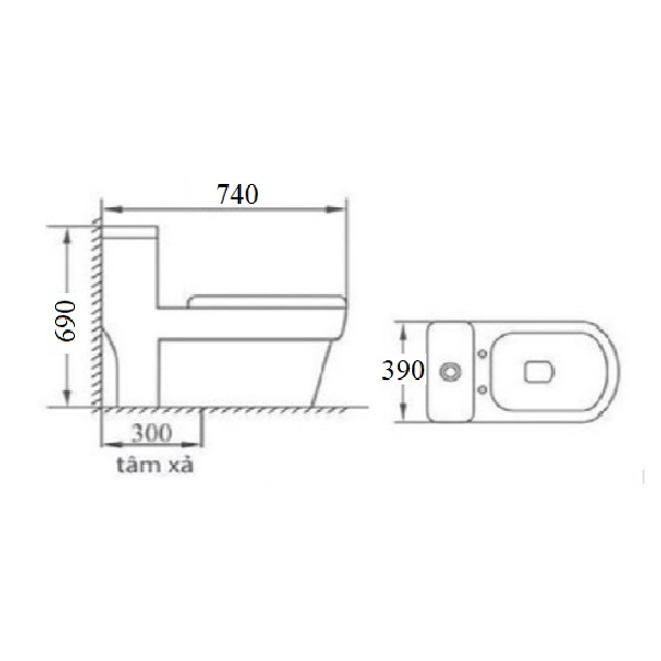 Bồn cầu liền khối GOLICAA GL-2241