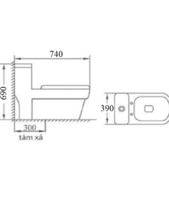 Bồn cầu liền khối GOLICAA GL-2242 - 7