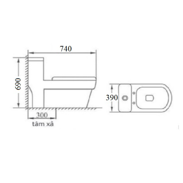 Bồn cầu liền khối GOLICAA GL-2242