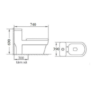 Bồn cầu liền khối GOLICAA GL-2232 - 9