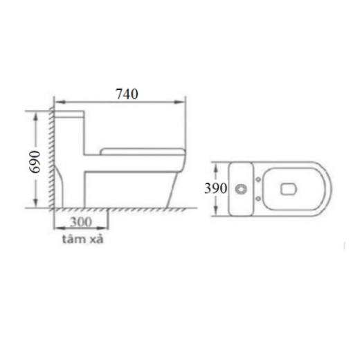 Bồn cầu liền khối GOLICAA GL-2239 - 3