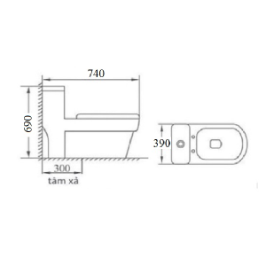 Bồn cầu liền khối GOLICAA GL-2244 - 11