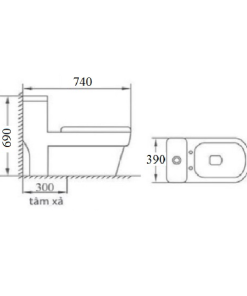 Bồn cầu liền khối GOLICAA GL-2245 - 8 Bồn cầu liền khối GOLICAA GL-2245 - 7
