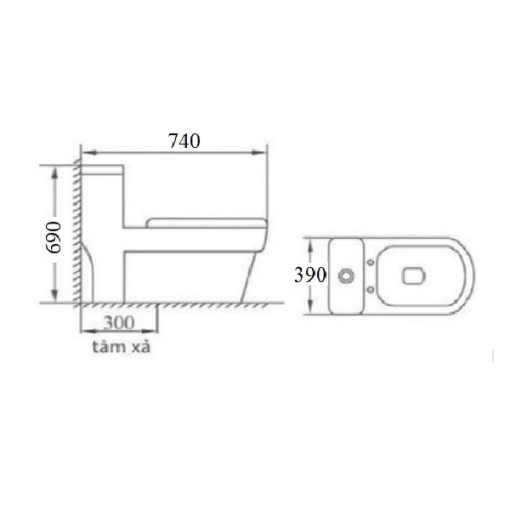 Bồn cầu liền khối GOLICAA GL-2245 - 3