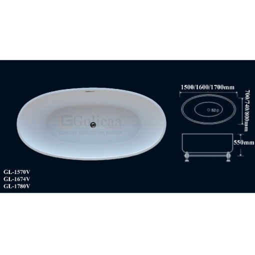 Bồn tắm GOLICAA GL-1674V - 3