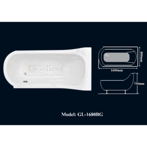 Bồn tắm GOLICAA GL-1680BG - 5
