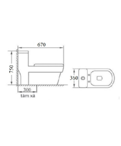 Bồn cầu liền khối GOLICAA GL-2268 - 7
