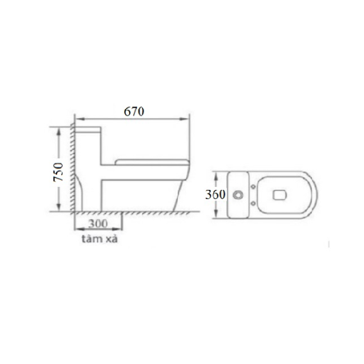 Bồn cầu liền khối GOLICAA GL-2268 - 3