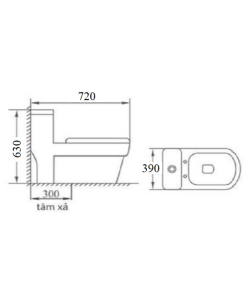 Bồn cầu liền khối GOLICAA GL-2277 - 9