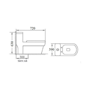 Bồn cầu liền khối GOLICAA GL-2277 - 9