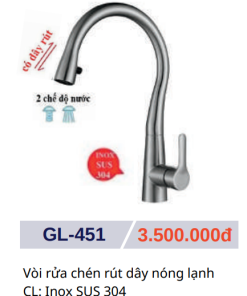 Vòi rửa chén nóng lạnh GOLICAA GL-451 - 9