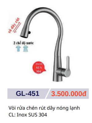 Vòi rửa chén nóng lạnh GOLICAA GL-451 - 9