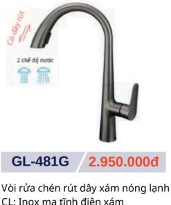Vòi rửa chén nóng lạnh GOLICAA GL-481G - 5