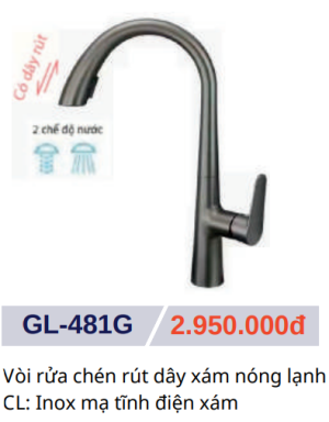 Vòi rửa chén nóng lạnh GOLICAA GL-481G - 5