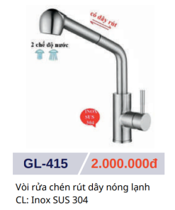 Vòi rửa chén nóng lạnh GOLICAA GL-415