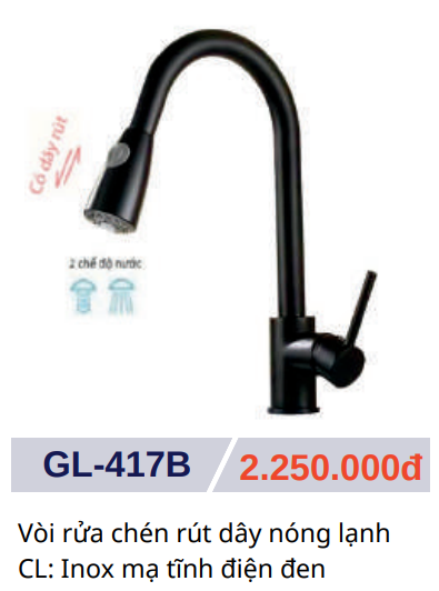 Vòi rửa chén nóng lạnh GOLICAA GL-417B