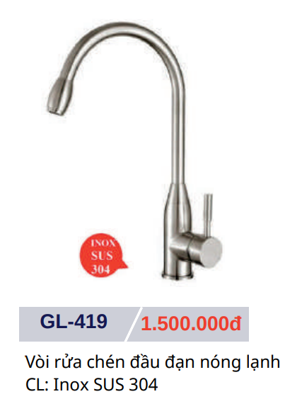 Vòi rửa chén nóng lạnh GOLICAA GL-419