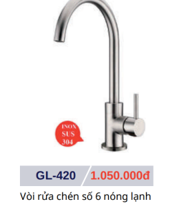 Vòi rửa chén nóng lạnh GOLICAA GL-420 - 7