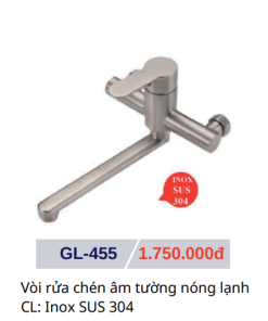 Vòi rửa chén âm tường nóng lạnh GOLICAA GL-455 - 8 Vòi rửa chén âm tường nóng lạnh GOLICAA GL-455 - 7